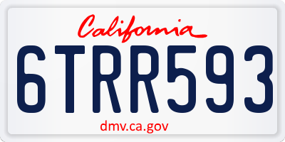 CA license plate 6TRR593