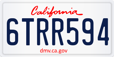 CA license plate 6TRR594