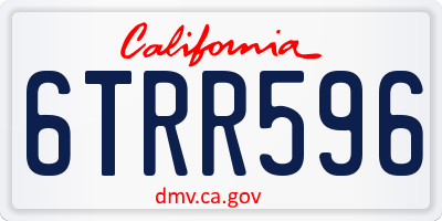 CA license plate 6TRR596