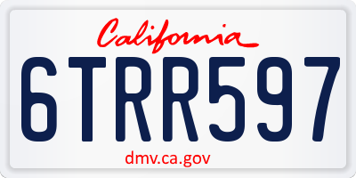 CA license plate 6TRR597