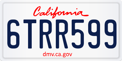 CA license plate 6TRR599
