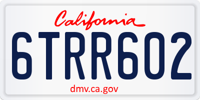 CA license plate 6TRR602