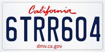 CA license plate 6TRR604