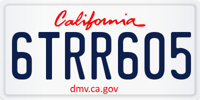 CA license plate 6TRR605