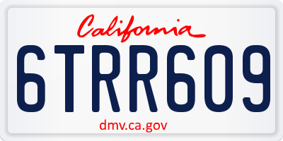 CA license plate 6TRR609