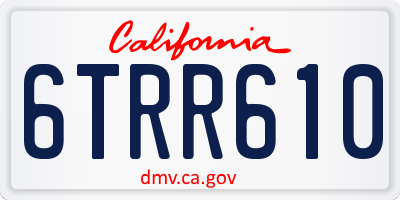 CA license plate 6TRR610