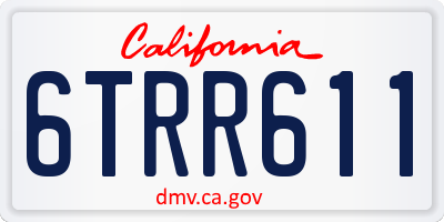 CA license plate 6TRR611