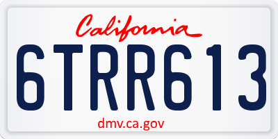 CA license plate 6TRR613