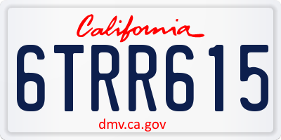 CA license plate 6TRR615