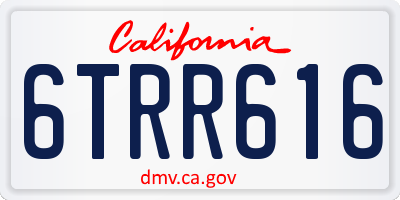 CA license plate 6TRR616