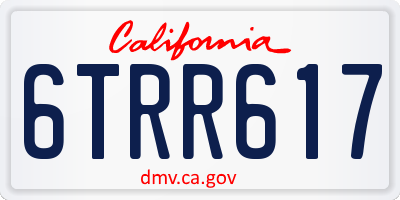 CA license plate 6TRR617