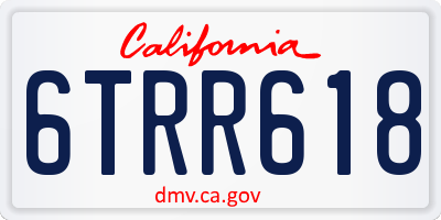 CA license plate 6TRR618