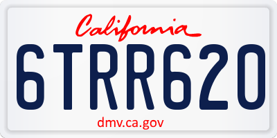 CA license plate 6TRR620