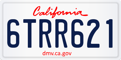 CA license plate 6TRR621