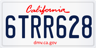 CA license plate 6TRR628