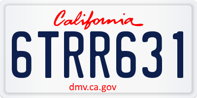 CA license plate 6TRR631