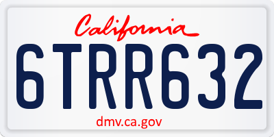 CA license plate 6TRR632