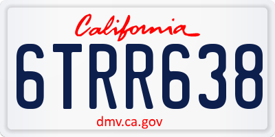 CA license plate 6TRR638
