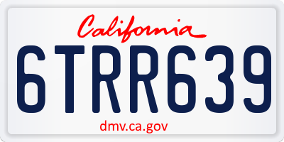 CA license plate 6TRR639