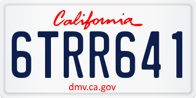 CA license plate 6TRR641