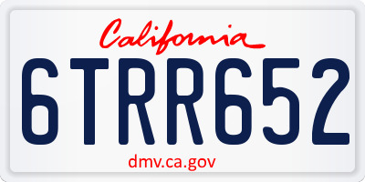 CA license plate 6TRR652