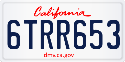 CA license plate 6TRR653