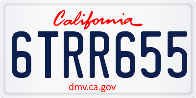 CA license plate 6TRR655