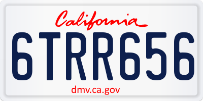 CA license plate 6TRR656