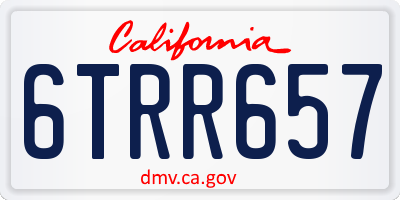 CA license plate 6TRR657