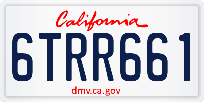 CA license plate 6TRR661