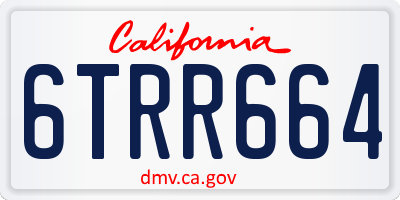 CA license plate 6TRR664