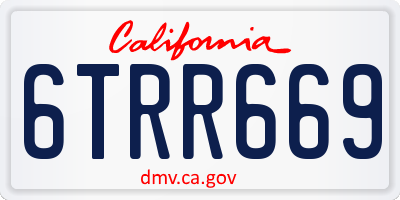 CA license plate 6TRR669
