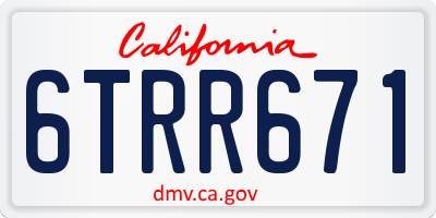 CA license plate 6TRR671