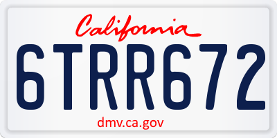 CA license plate 6TRR672