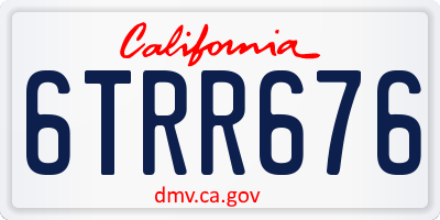CA license plate 6TRR676
