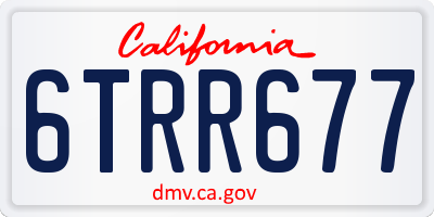 CA license plate 6TRR677