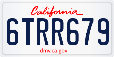 CA license plate 6TRR679