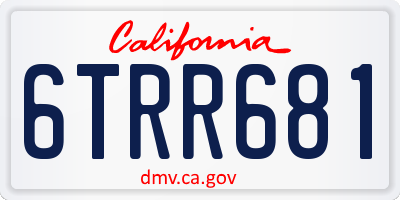 CA license plate 6TRR681