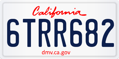 CA license plate 6TRR682