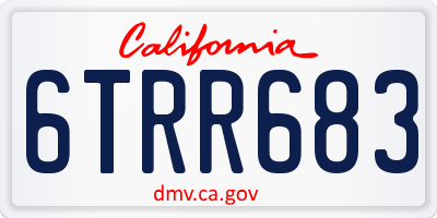 CA license plate 6TRR683