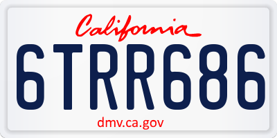 CA license plate 6TRR686