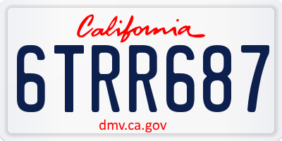 CA license plate 6TRR687