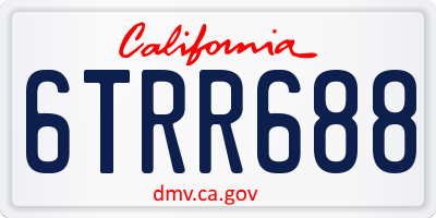 CA license plate 6TRR688