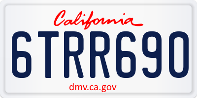 CA license plate 6TRR690