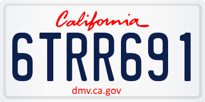 CA license plate 6TRR691