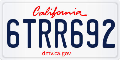 CA license plate 6TRR692