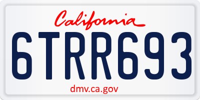 CA license plate 6TRR693