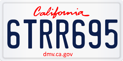 CA license plate 6TRR695