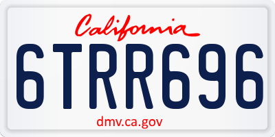 CA license plate 6TRR696