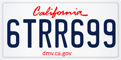 CA license plate 6TRR699